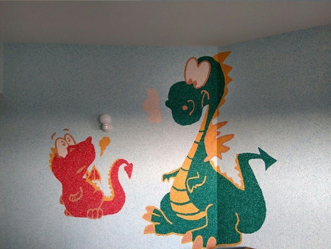 Рисунки жидкими обоями