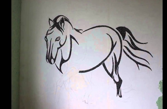 Рисунки жидкими обоями