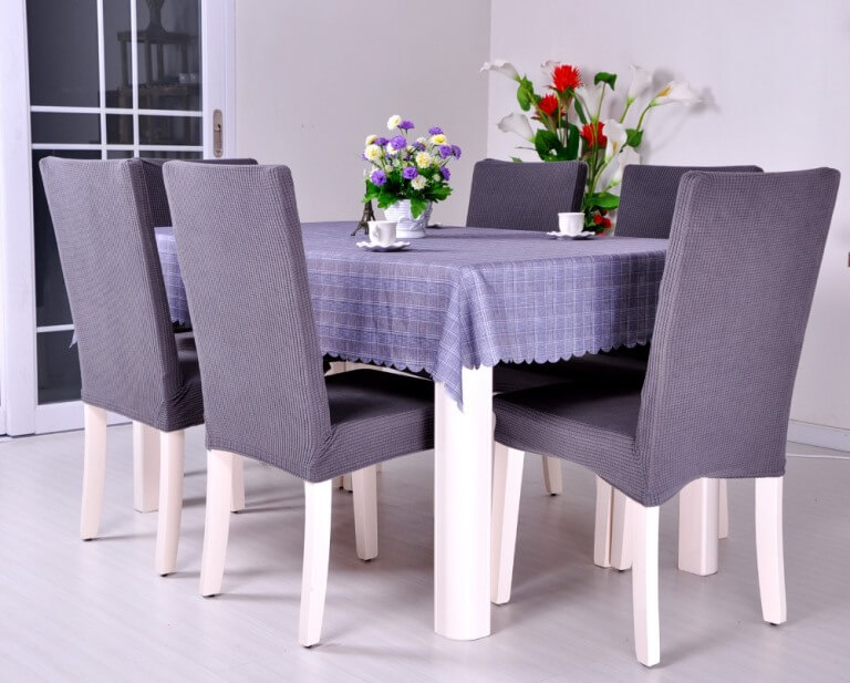 Чехлы фиолетового цвета на стулья для кухни